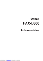 Canon FAX-L800 Bedienungsanleitung