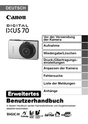 Canon Digital IXUS 70 Benutzerhandbuch