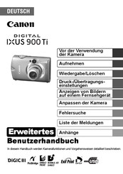 Canon Digital Ixus 900 Ti Benutzerhandbuch