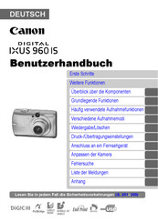 Canon Digital IXUS 960 IS Benutzerhandbuch
