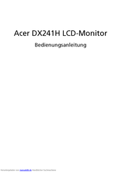 Acer DX241H Bedienungsanleitung