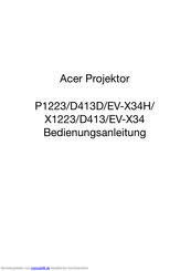 Acer X1223 Bedienungsanleitung