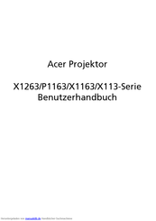 Acer X1263 Benutzerhandbuch