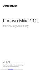 Lenovo Miix 2 10 Bedienungsanleitung
