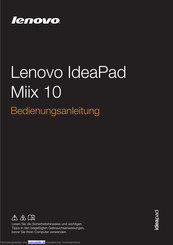 Lenovo IdeaPad Miix 10 Bedienungsanleitung