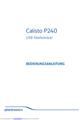 Plantronics Calisto P240 Bedienungsanleitung