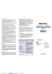 ZOLL AED Plus Rev K Bedienungsanleitung