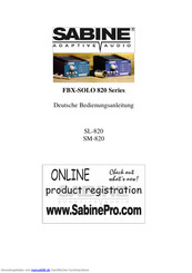 SABINE FBX-SOLO SM-820 Bedienungsanleitung