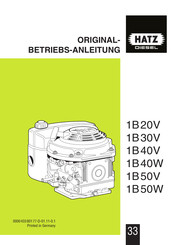 HATZ Diesel 1B20V Betriebsanleitung