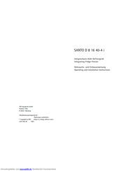 AEG SANTO D 8 16 40-4 i Gebrauchsanweisung Und Einbauanweisung