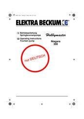 Elektra Beckum Niagara 300 Betriebsanleitung