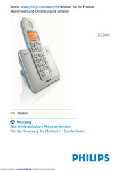 Philips SE240 Benutzerhandbuch