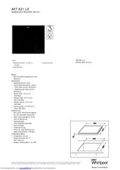 Whirlpool AKT 821-LX Kurzanleitung
