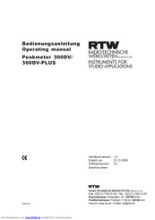 RTW 300DV-PLUS Bedienungsanleitung