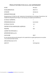Whirlpool ARG 727/A Kurzanleitung