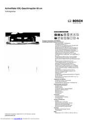 Bosch SBV63M90EU SuperSilence ActiveWater XXL-Geschirrspüler 60 cm Vollintegrierbar Kurzanleitung