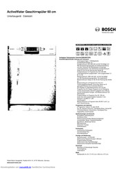 Bosch SMU86N75DE Kurzanleitung