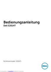 Dell E2014T Bedienungsanleitung