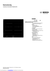 Bosch PIV601N17E flächenbündig Induktions-Kochstelle Glaskeramik Kurzanleitung