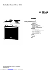 Bosch HSE420024 weiß Elektro-Standherd 60cm Kurzanleitung
