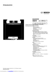 Bosch HBG36B650 Kurzanleitung