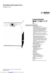 Bosch SMS57L12EU Kurzanleitung
