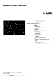 Bosch PIN845F17E Edelstahl umlaufender Rahmen Induktions-Kochstelle Glaskeramik Kurzanleitung