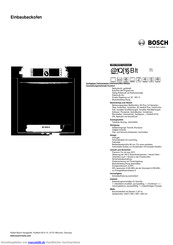 Bosch HBG78B950 Kurzanleitung