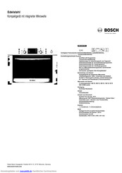 Bosch HBC84K553 Kurzanleitung