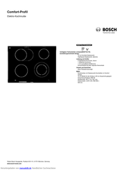 Bosch NKN775J17E Edelstahl Comfort-Profil Elektro-Kochmulde Kurzanleitung