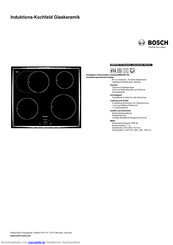 Bosch NIB645B17E Edelstahl umlaufender Rahmen Induktions-Kochfeld Glaskeramik Kurzanleitung
