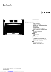 Bosch HBC36D754 Kurzanleitung