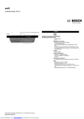 Bosch DHU632D weiß Unterbauhaube 60 cm Kurzanleitung