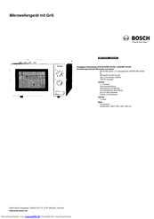 Bosch HMT72G450 Kurzanleitung