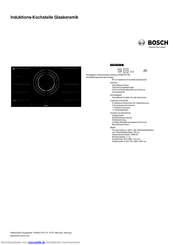 Bosch PIZ901N17E Kurzanleitung
