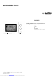 Bosch HMT72G420 Kurzanleitung