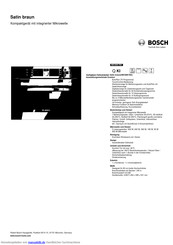 Bosch HBC86K7.3 HBC86K7B3 Kurzanleitung
