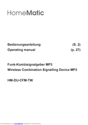 HomeMatic HM-OU-CFM-TW Bedienungsanleitung