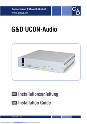 Guntermann & Drunck UCON-Audio Installationsanleitung