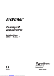 Hypertherm ArcWriter Betriebsanleitung