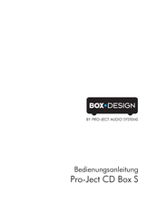 Pro-Ject Audio Systems Box Design Bedienungsanleitung