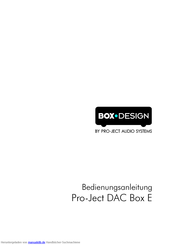 Pro-Ject Audio Systems DAC Box E Bedienungsanleitung