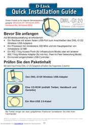 D-Link DWL-G120 Schnellinstallationsanleitung