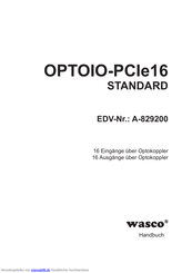 Wasco OPTOIO-PCIe16 Standard Bedienungsanleitung