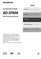 Onkyo BD-SP808 Bedienungsanleitung