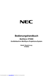 NEC MultiSync XT5000 Bedienungsanleitung