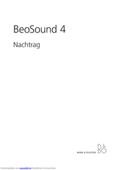 Bang & Olufsen BeoSound 4 Bedienungsanleitung (Nachtrag