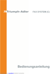 TA Triumph-Adler FAX SYSTEM (C) Bedienungsanleitung
