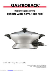 Gastroback 42515 Design Wok Advanced Pro Bedienungsanleitung