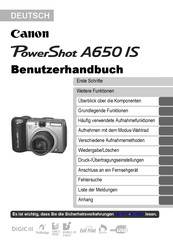 Canon PowerShot A650 IS Benutzerhandbuch